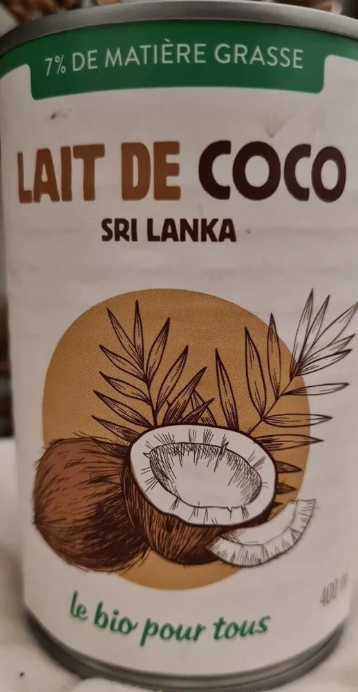 Lait de coco bio du Sri Lanka