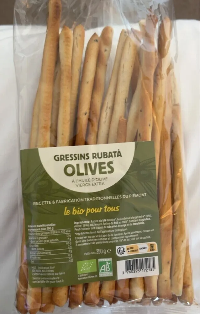 Gressins rubata olives