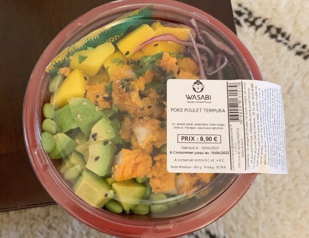 Poke poulet temoura