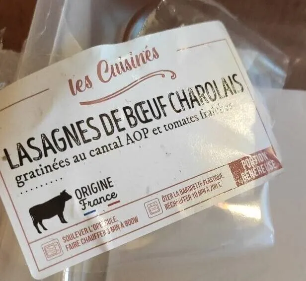 Lasagnes de bœuf charolais