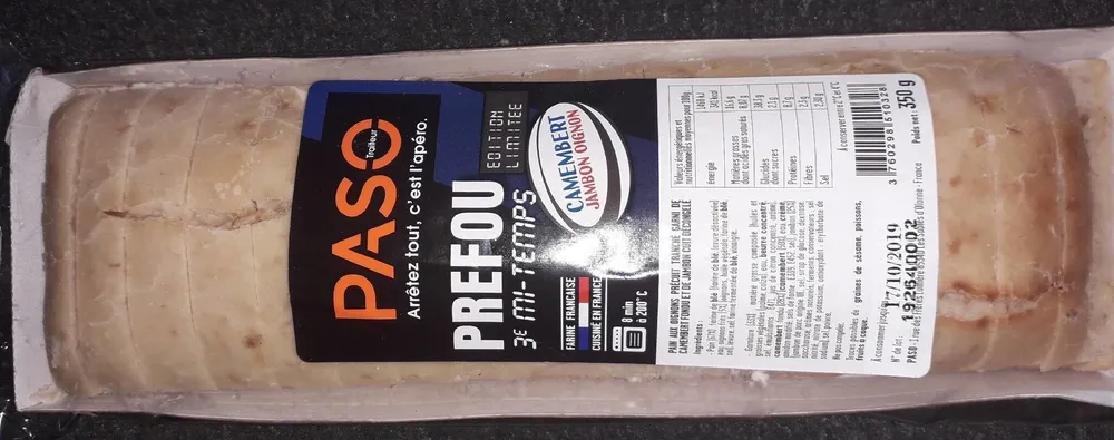 Prefou camenbert jambon oignon