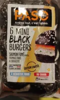 Black burger saumon fumé fromage frais ciboulette