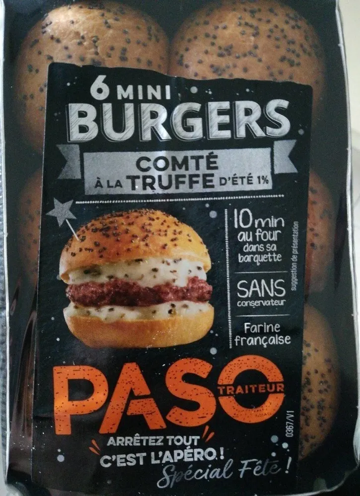 Mini burgers Comté à la truffe d'été