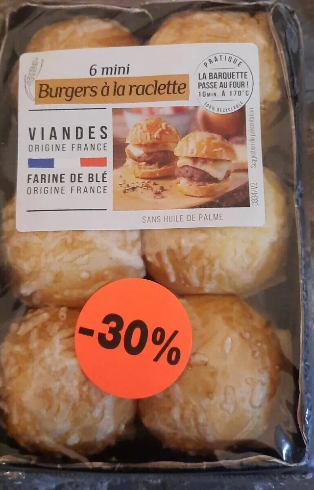 6 mini burgers raclettte