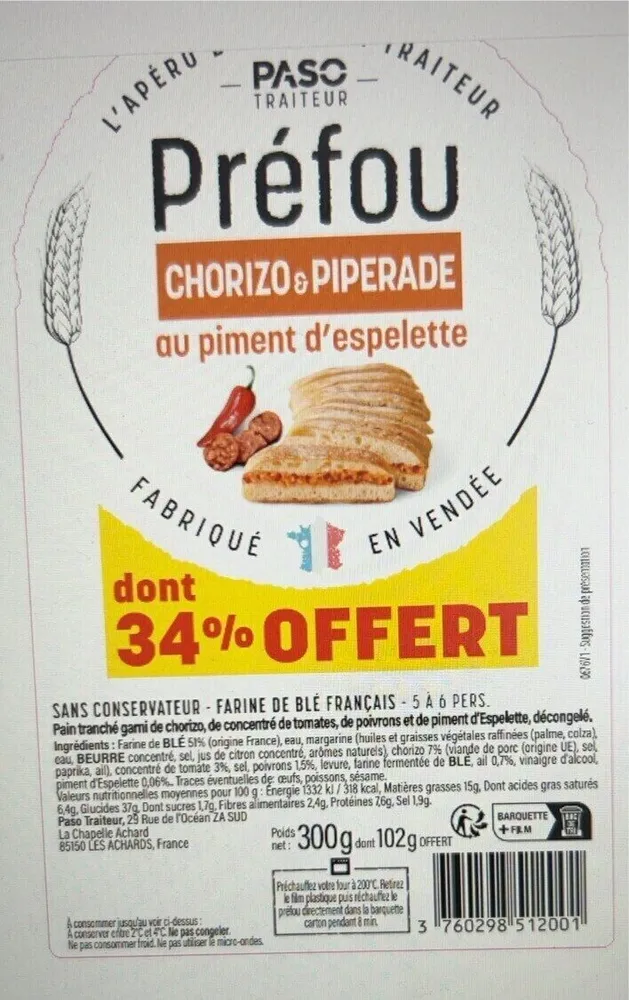 Prefou chorizo piperade
