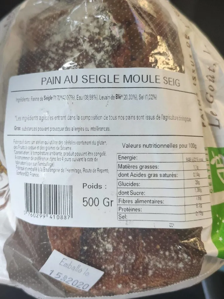 Pain au seigle moule