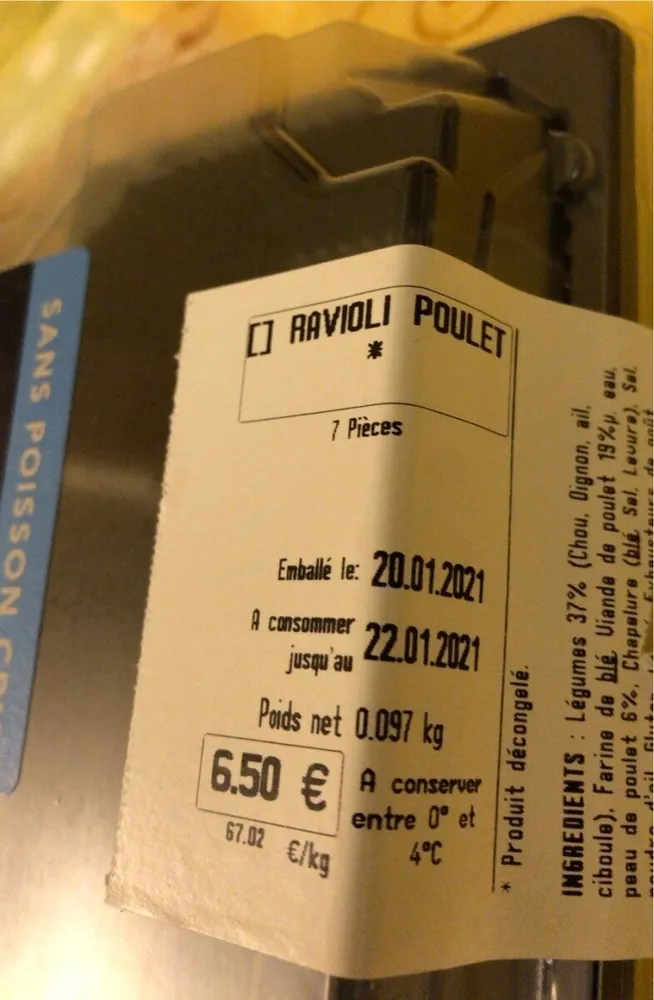 Ravioli poulet