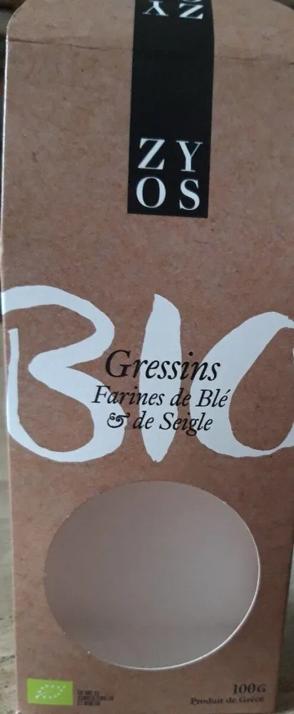 Gressins farine de blé et de seigle