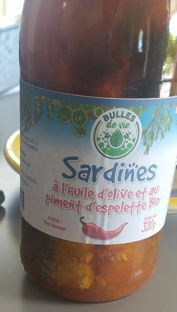 Sardines à l'huile d'olive et au piment d'Espelette Bio