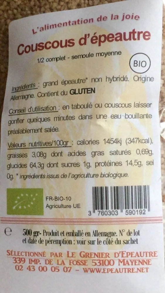 Couscous d’épeautre