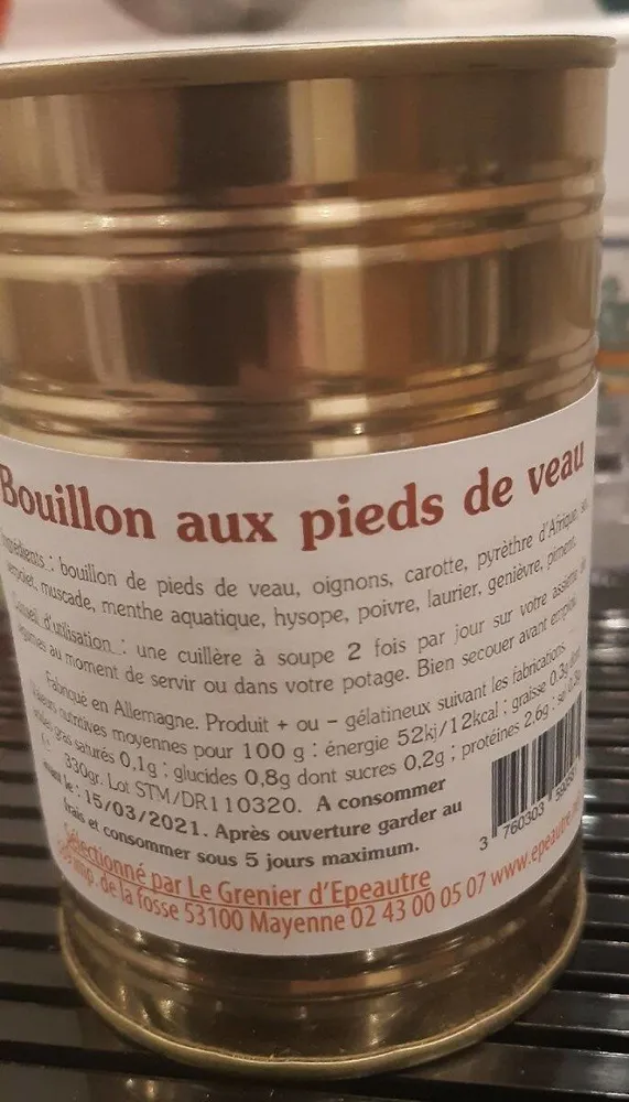 Bouillon aux pieds de veaux