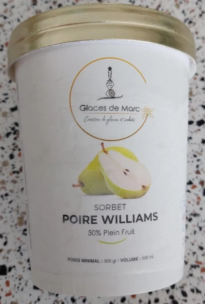 Glaces de Marc sorbet poire