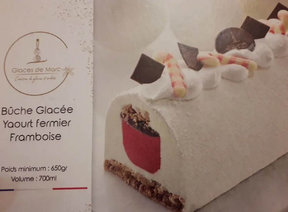 Bûche glacée yaourt fermier framboise