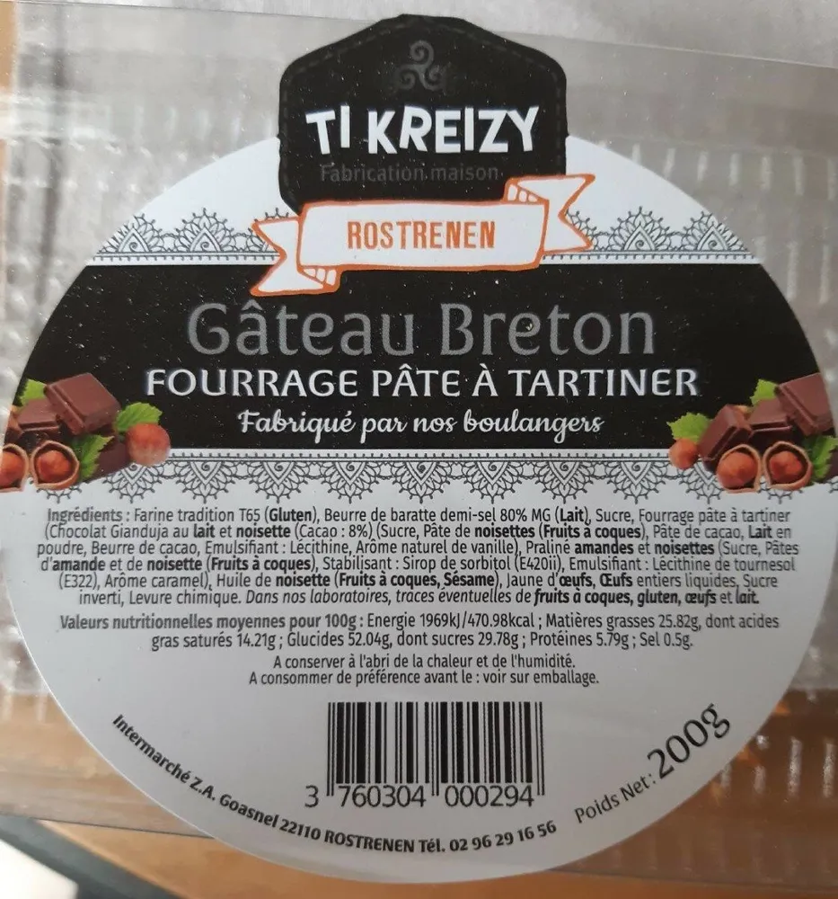 Gâteau Breton fourrage pâte à tartiner