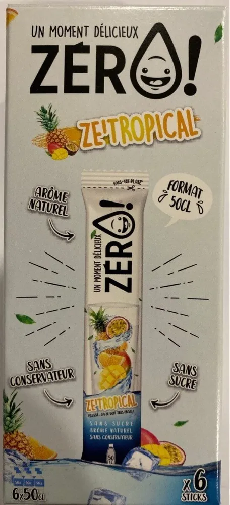 Boite de 6 Sticks Zéro saveur Tropical