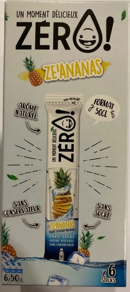 Boite de 6 Sticks 3g Zéro saveur Ananas