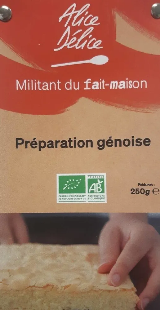 Préparation genoise alice delice bio