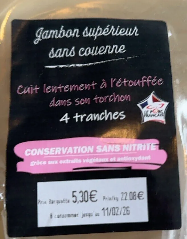 Jambon superieur sans couenne