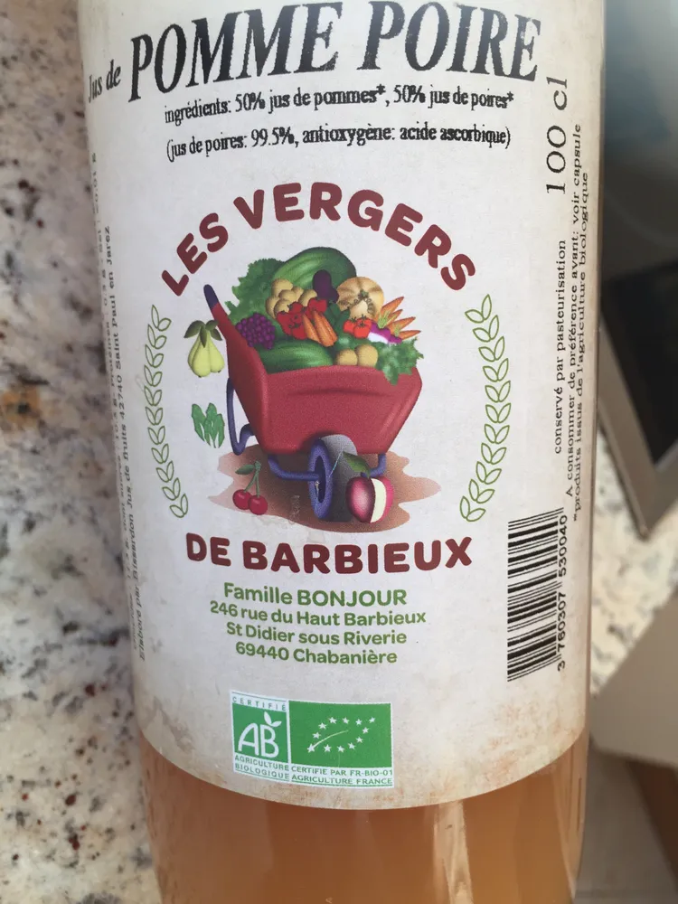 Jus de pomme poire