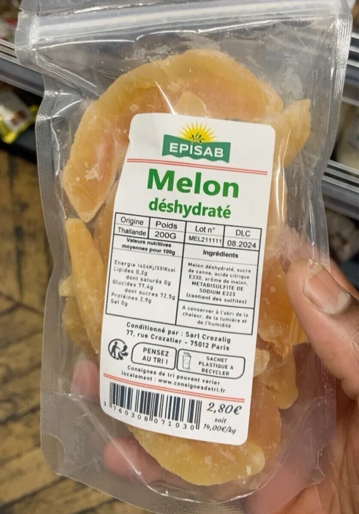 Melon déshydraté