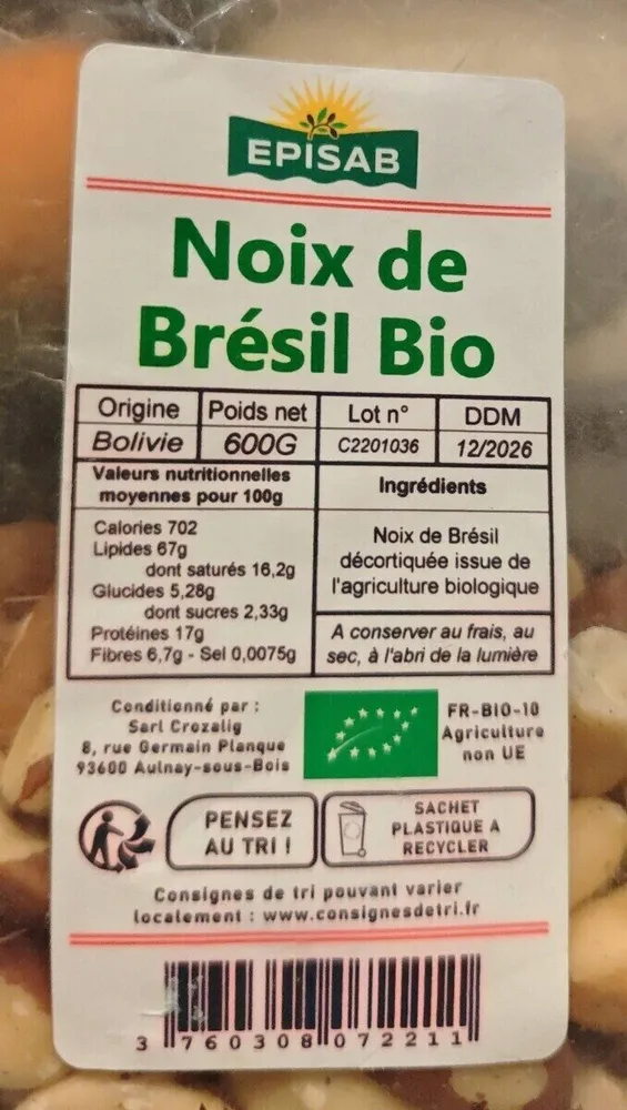 Noix de Brésil Bio