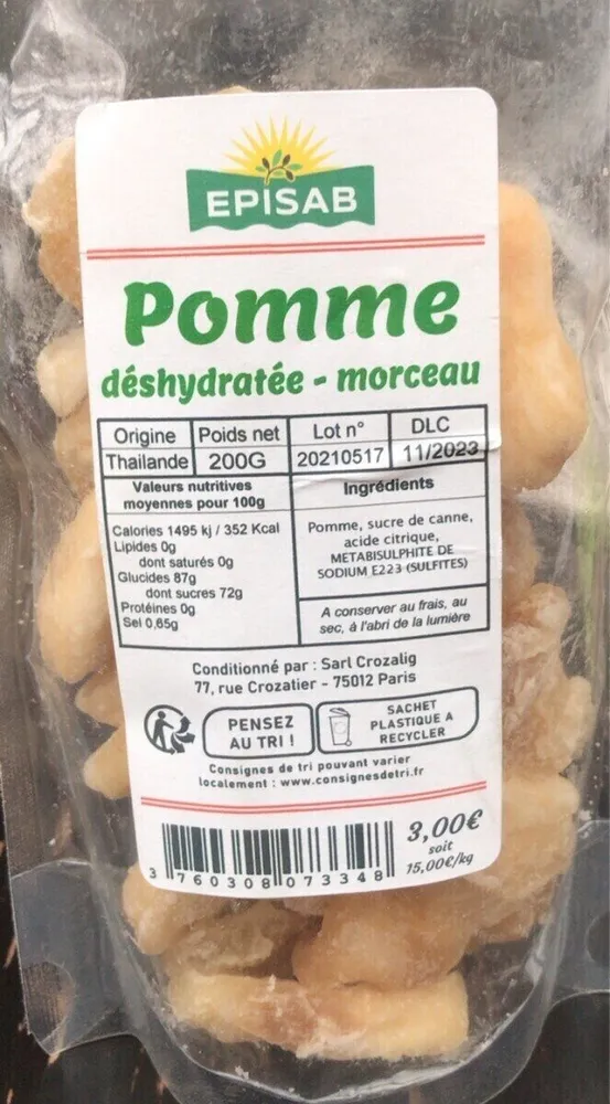 Pommes déshydratées