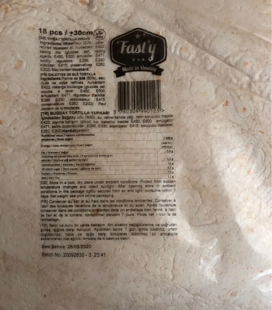 Tortilla wrap