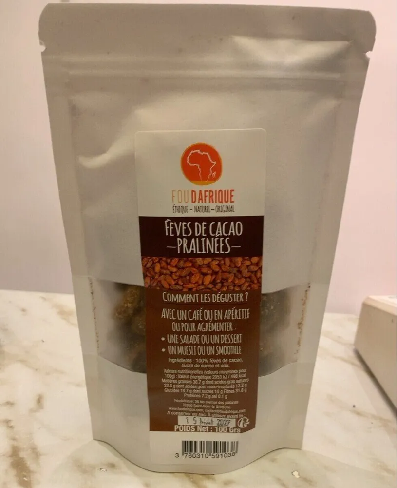 Fèves de cacao pralinées