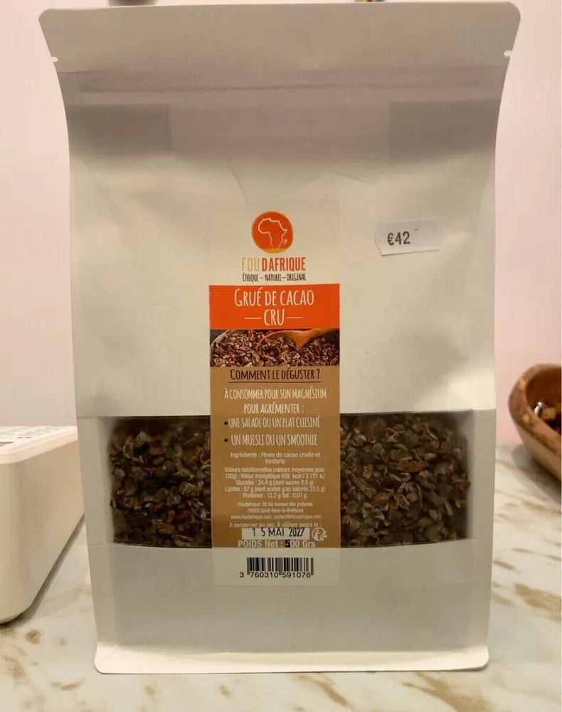 Grué de cacao cru