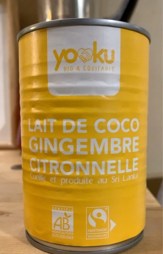Lait de coco gingembre citronnelle