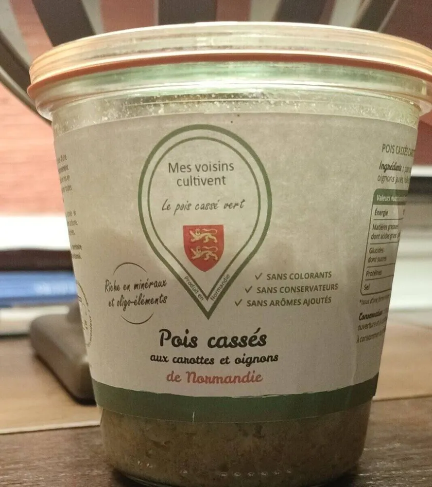 Pois cassés aux carottes et oignons de Normandie