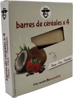 Barre de céréales choco-coco-framboise
