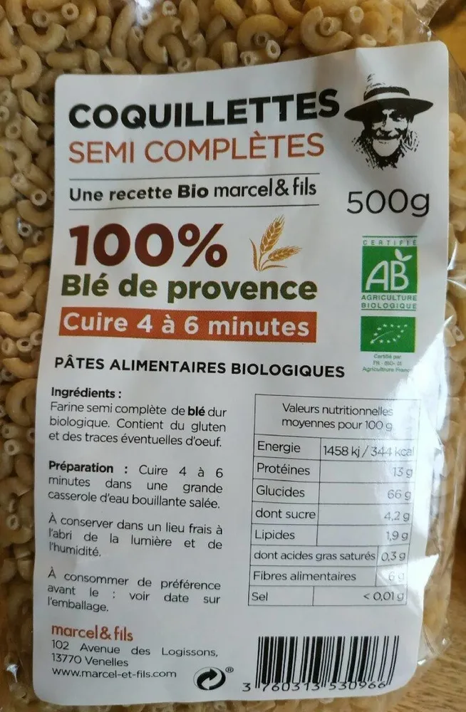 Coquillettes semi complètes