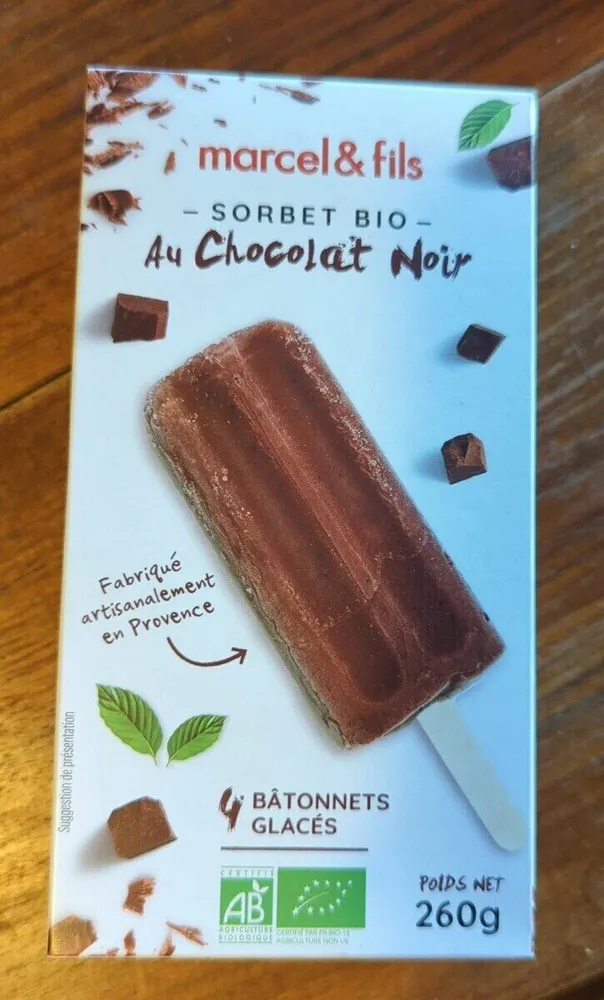 Sorbet bio au chocolat noir