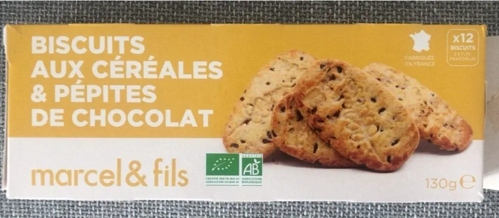 Biscuits au céréales et au pépite de chocolat