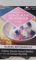Crème glacée yaourt brebis et sorbet myrtille
