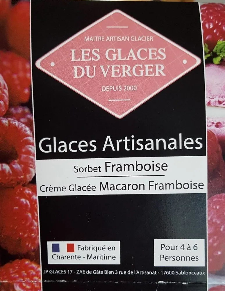 Sorbet framboise Crème glacée Macaron Framboise