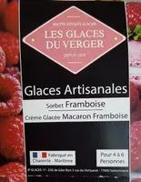 Sorbet framboise Crème glacée Macaron Framboise