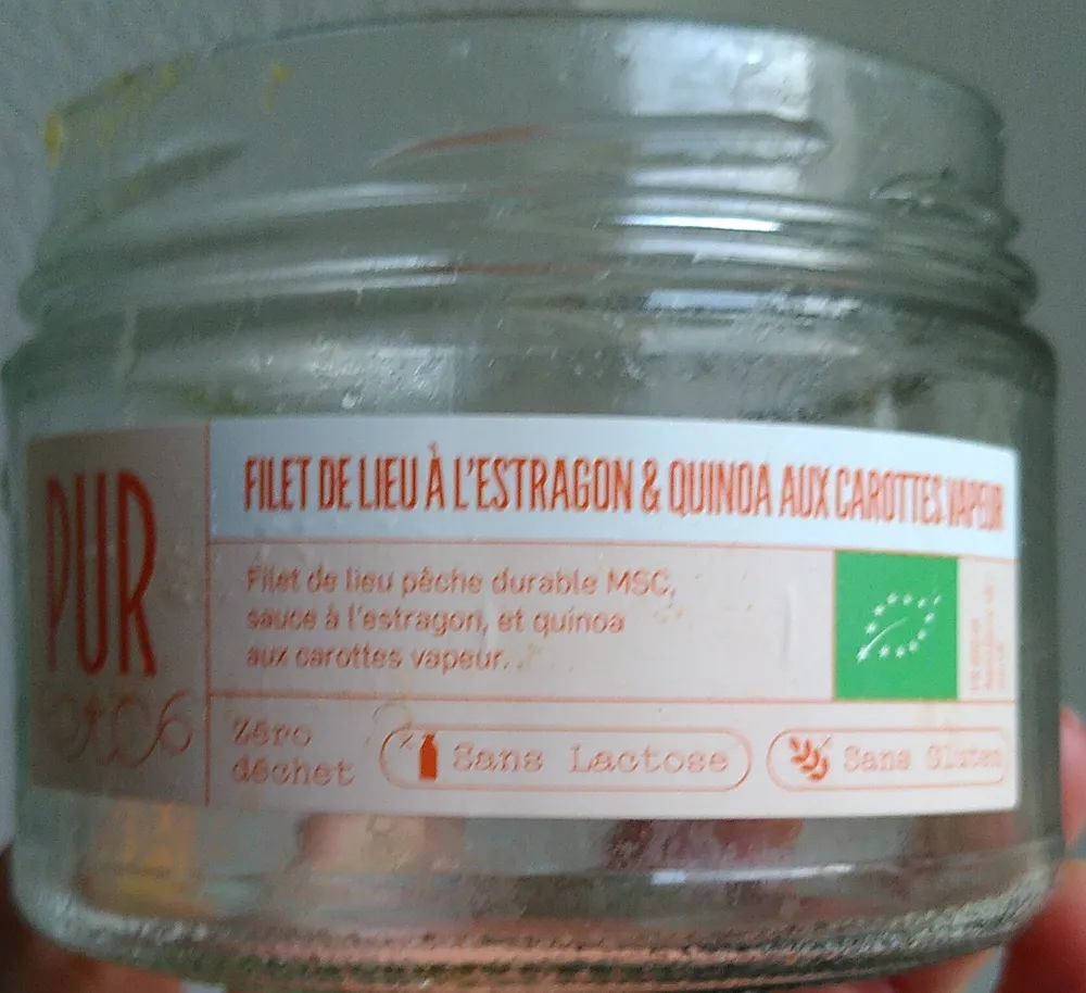 Filet de lieu à l'estragon et quinoa aux carottes vapeur