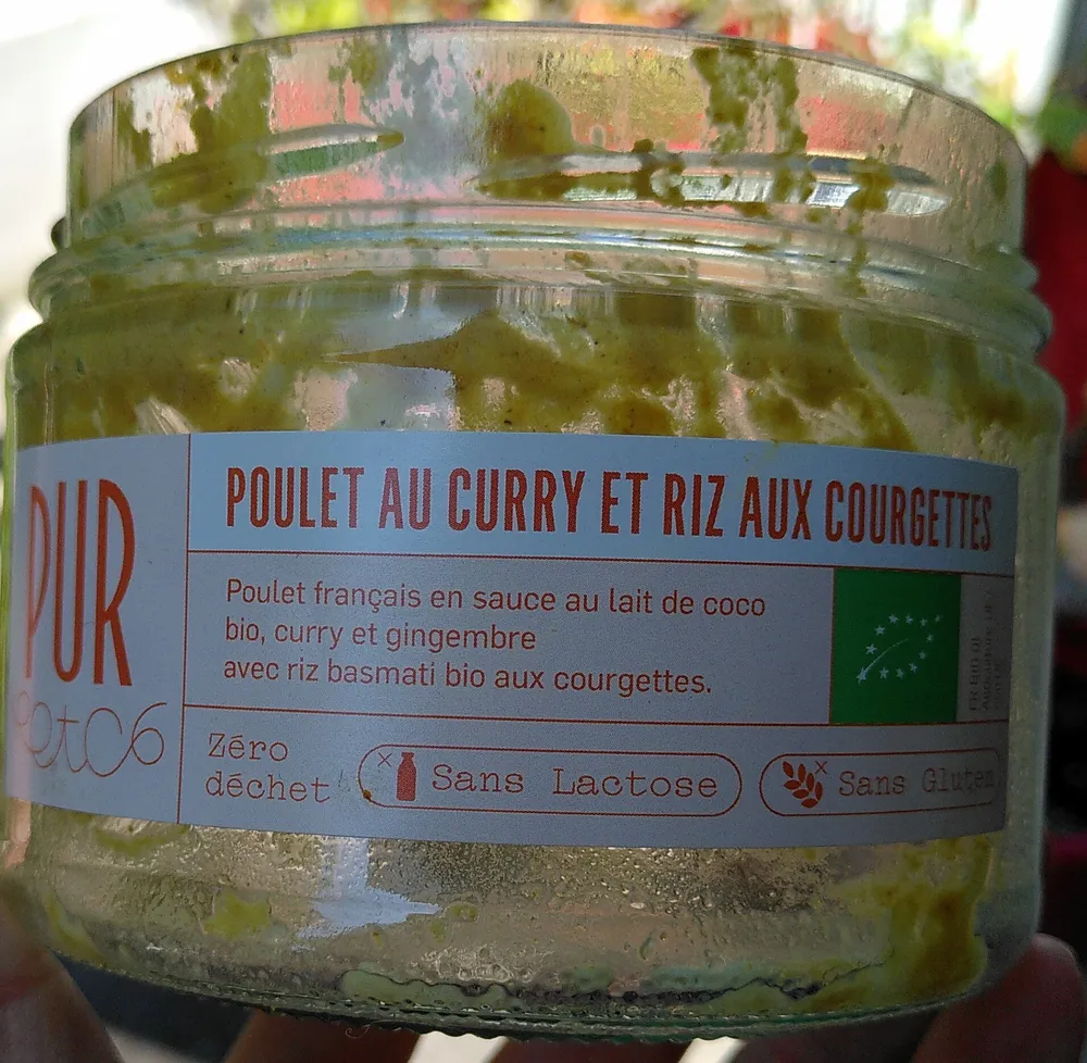 Poulet au curry et riz aux courgettes