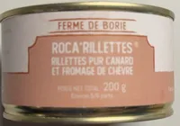 Roca'rillettes - rillettes pur canard et fromage de chèvre