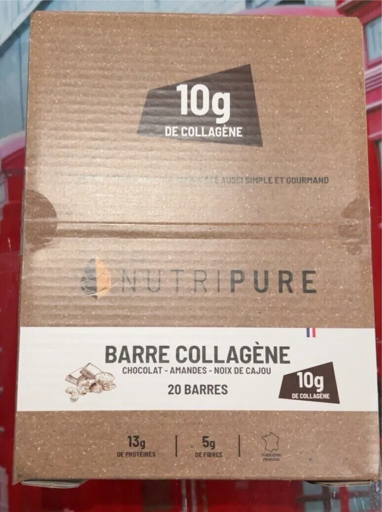 BARRE COLLAGÈNE CHOCOLAT - AMANDES - NOIX DE CAJOU