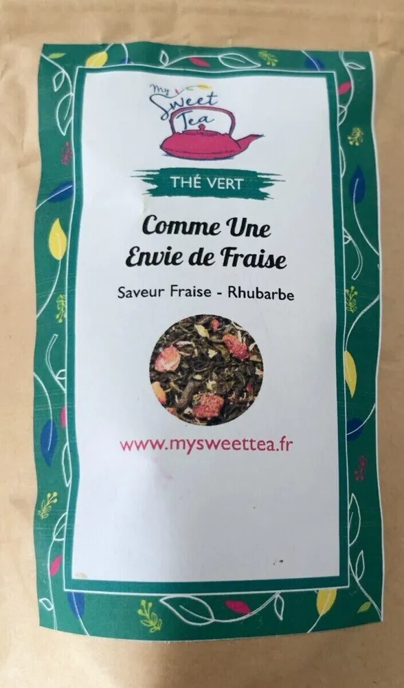 Thé vert comme une envie de fraise