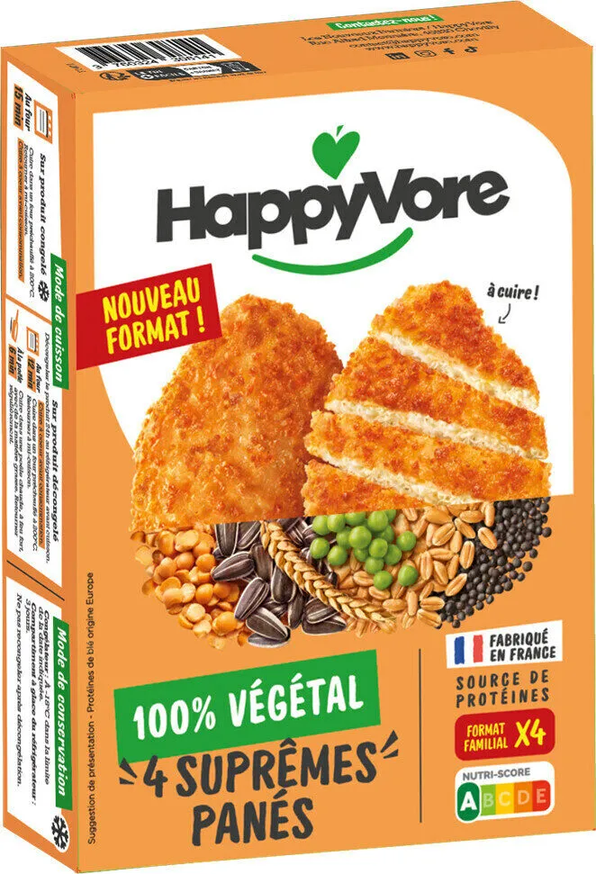 4 Suprêmes panés 100% végétal