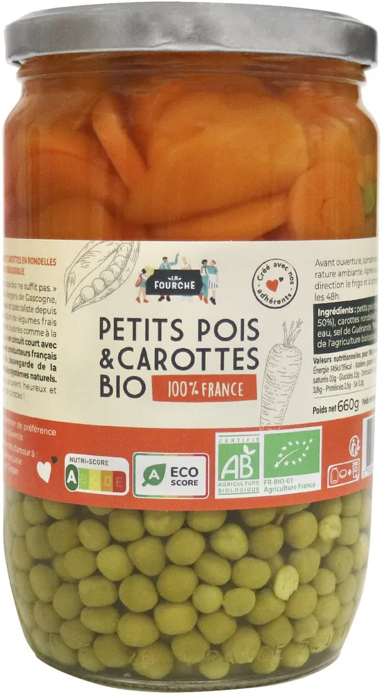 Petits Pois Très Fins & Carottes Rondelles France Bio