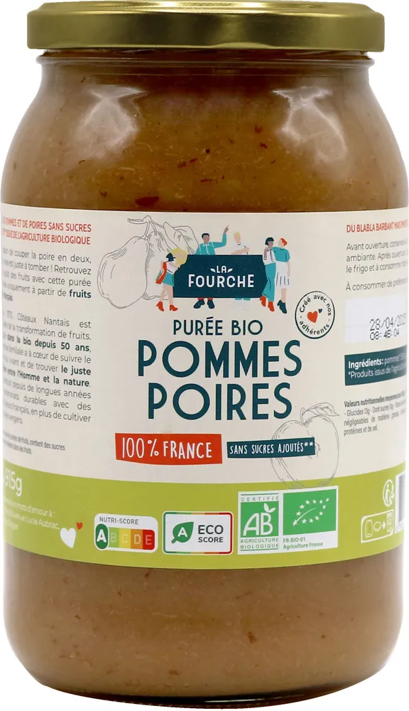 Purée Pommes Poires Bio
