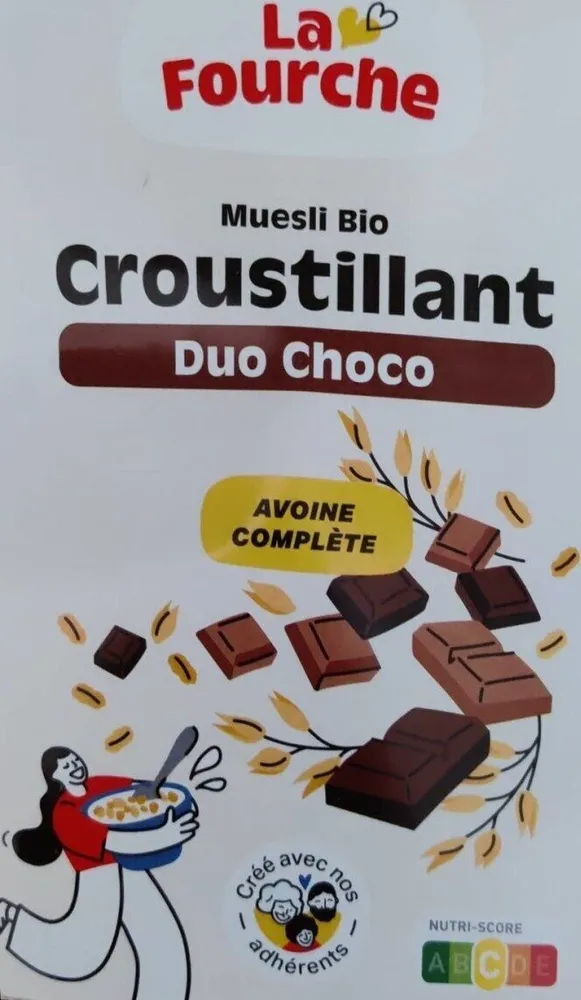 Mélange de céréales croustillantes et de chocolat