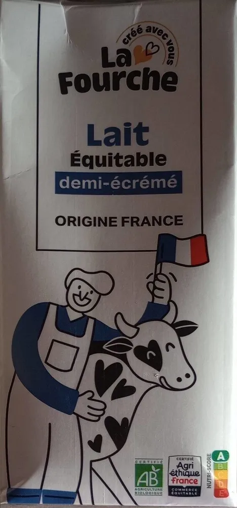 Lait équitable demi écrémé