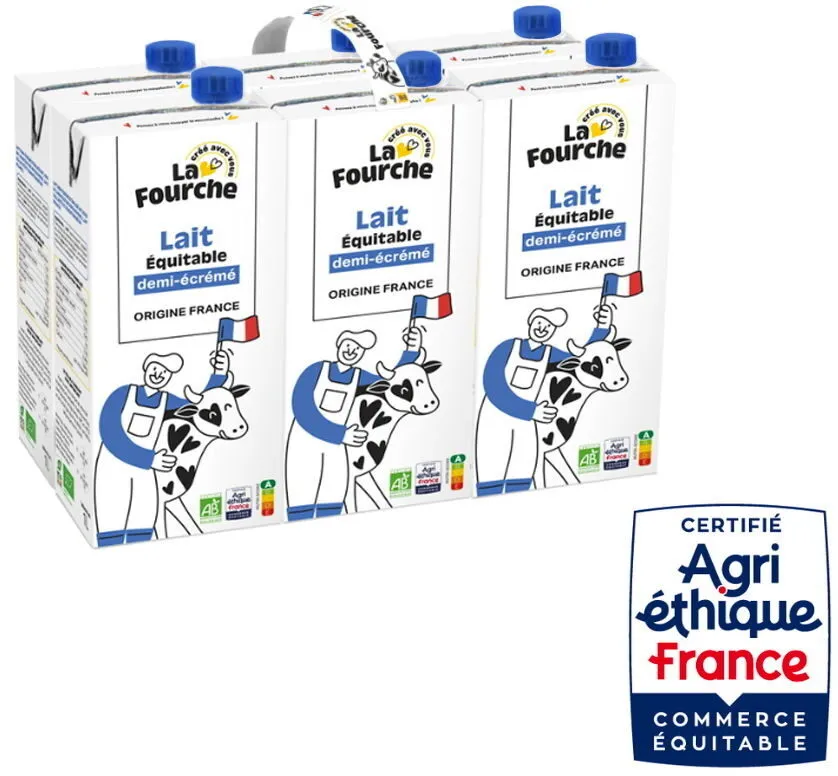 Lait Demi-Ecrémé Bio et Equitable