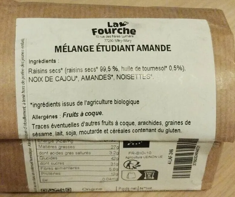 Mélange étudiant amande